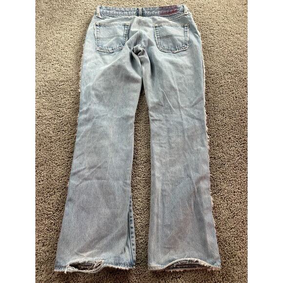 VINTAGE Tommy Hilfiger Jeans Womens 11 Light Wash Fringe Trim Bootcut Ladies - Picture 12 of 14